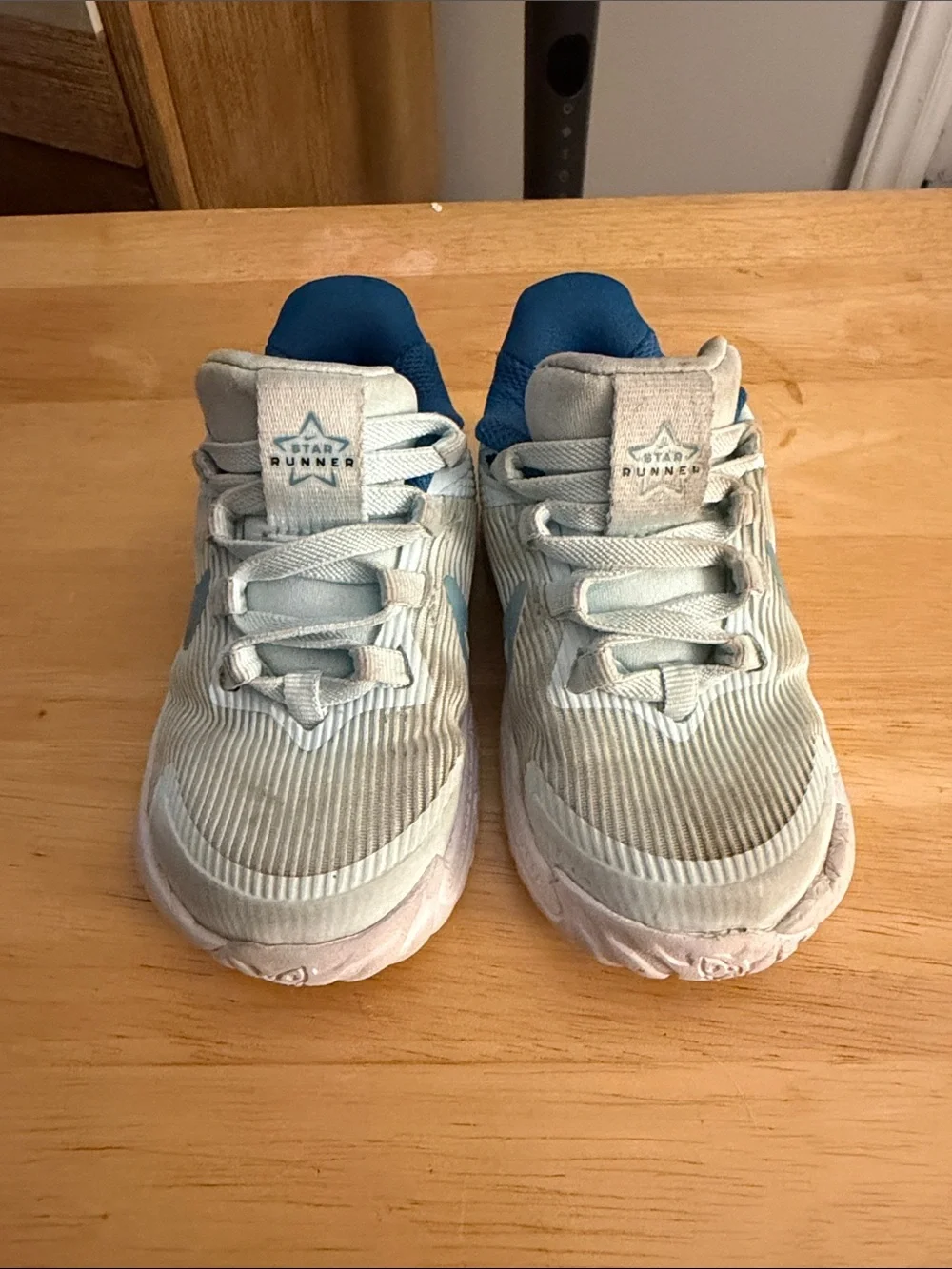 Nike Kids Light Teal and Blue Runner Sneakers